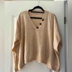 Beige, soft and cozy poncho